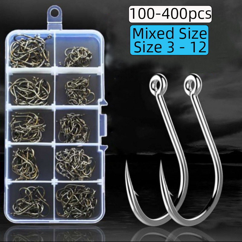 Fishing Hook Circle - 100-400 قطعة/صندوق 3 # -12 #
