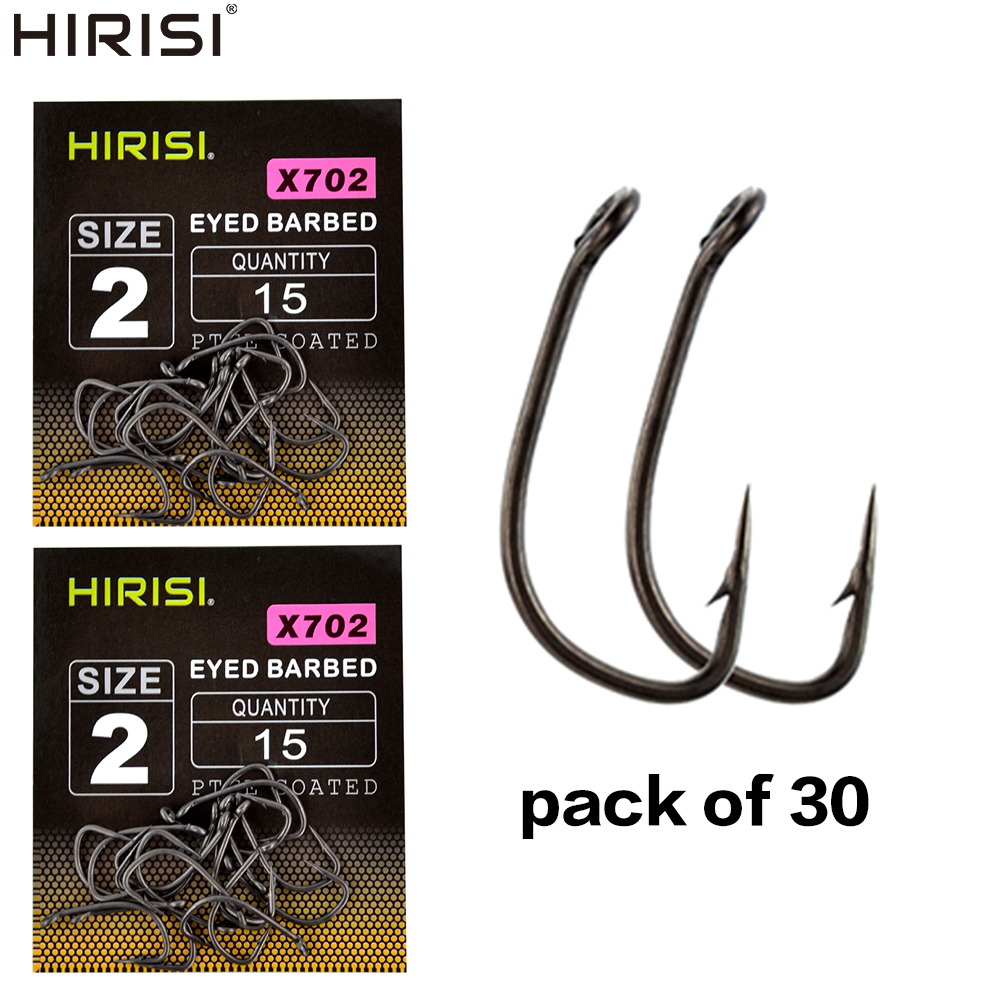 Fishing Hook Assortment - 30 قطعة PTFE المغلفة عالية الكربون