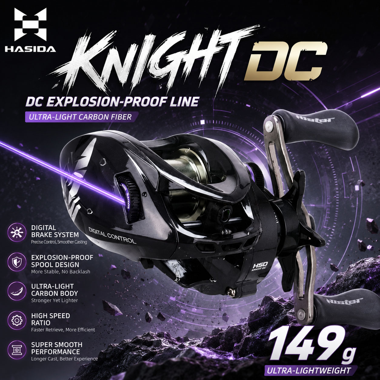 Abu Garcia Reel Max - بكرة صيد HASIDA Knight DC مع