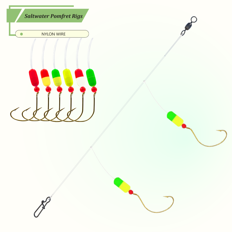 Fishing Hook Circle - طقم صيد بومبانو للشاطئ 3 قطع/6
