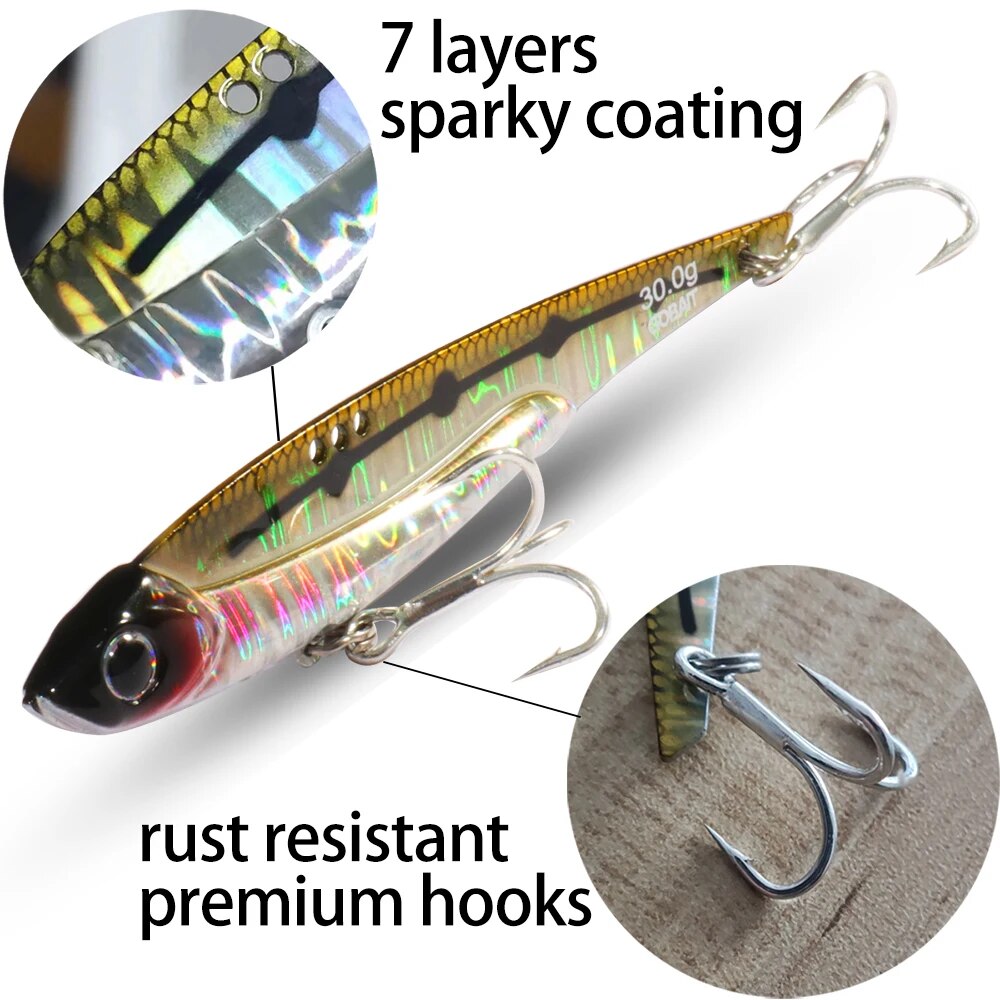 GOBAIT VIB الصيد إغراء 20 جرام - مراجعة Fishing Hook Treble وسعره